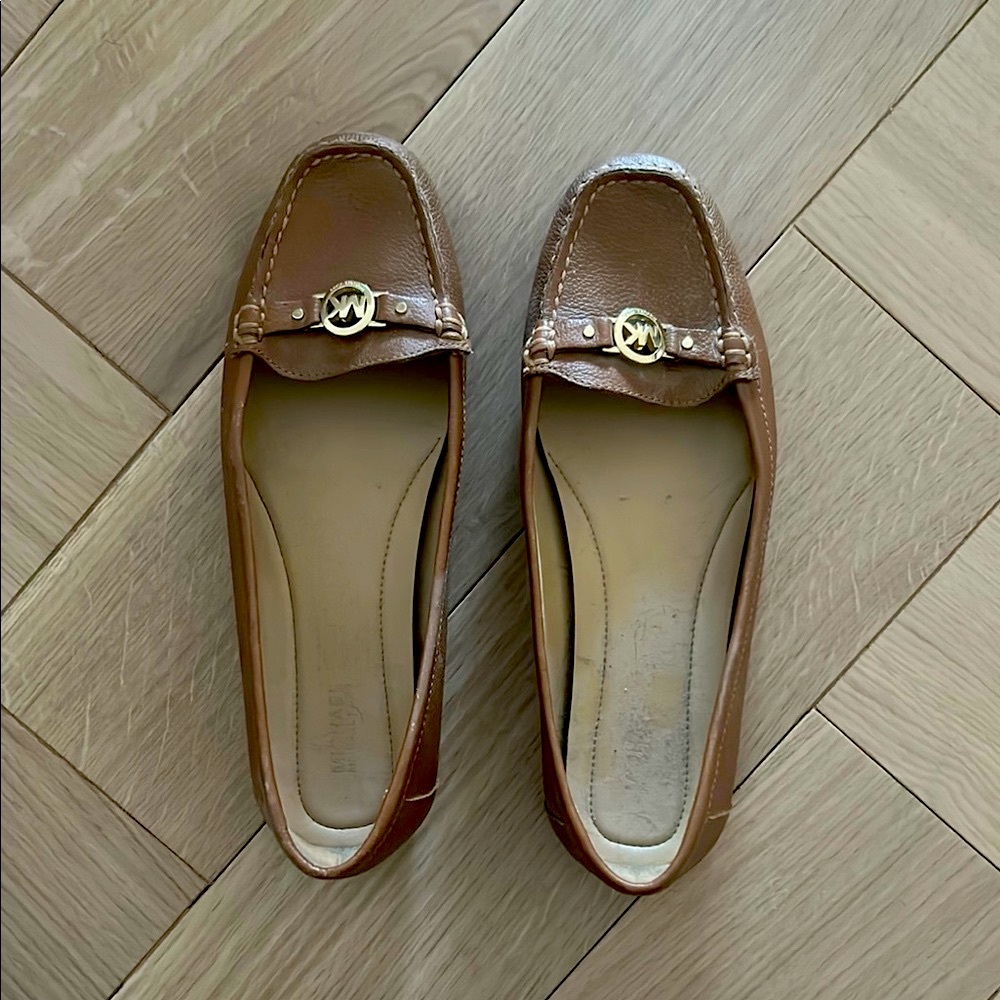 Michael Kors Brown Flats with Decorative Hardware